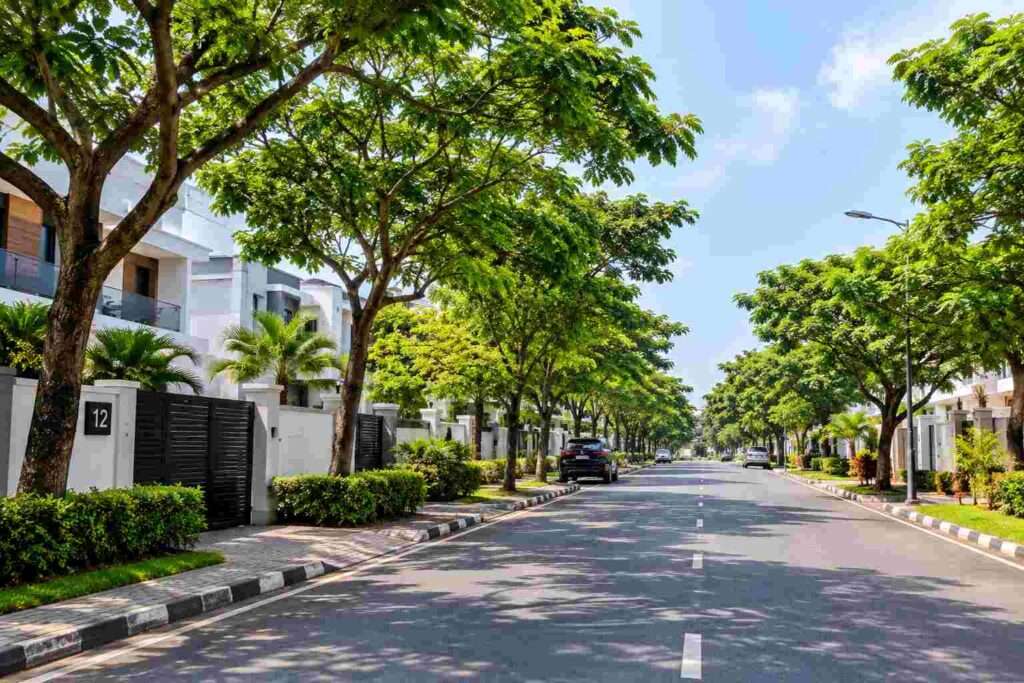 Lekki Phase 1 residential estate with tree-lined streets